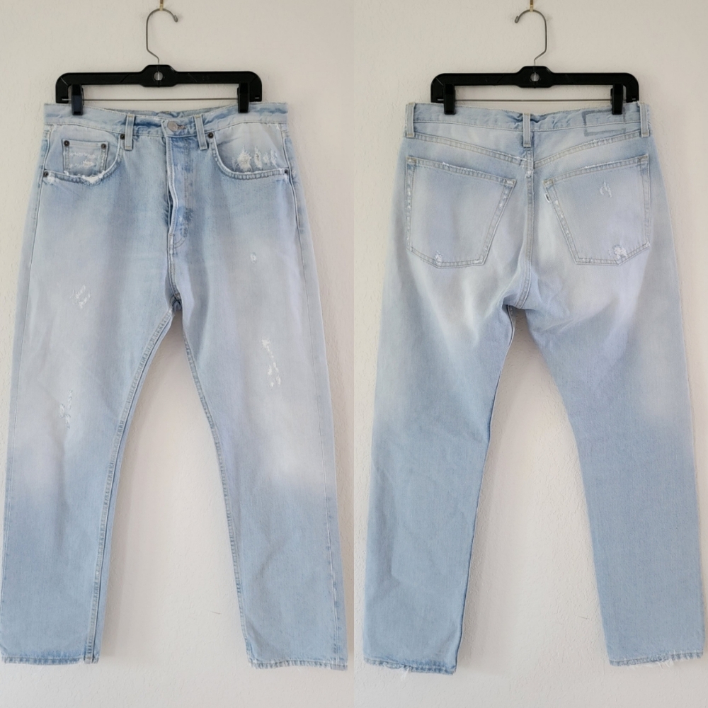 HAIKURE Korea Oregon 1959 Old Blue Denim Vintage 5 Distressed Jeans 29.